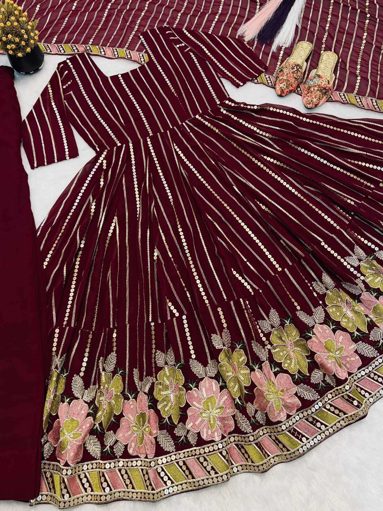 Naarira Faux Georgette Sharara Salwar Suits