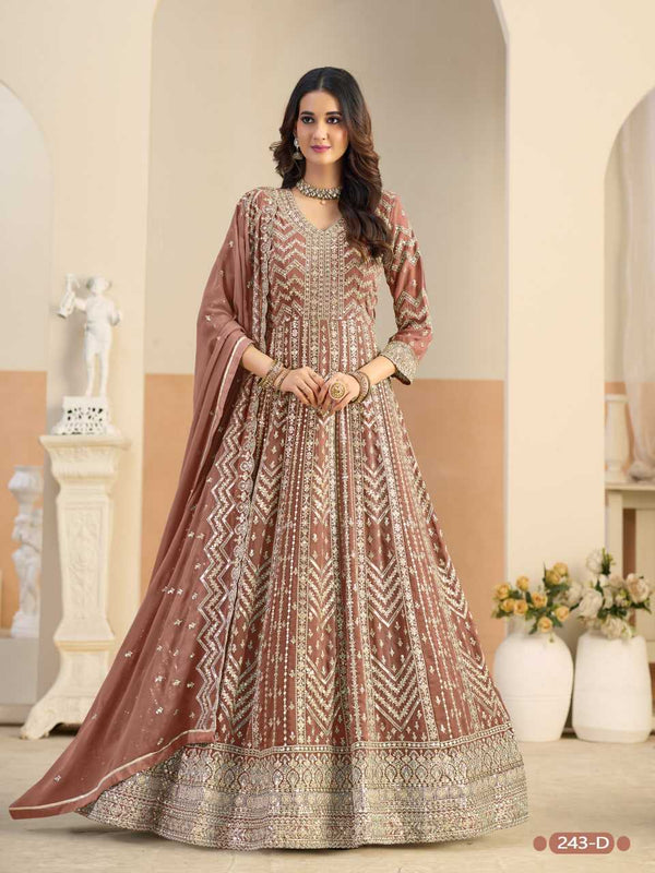 Naarira Faux Georgette Georgette Gown