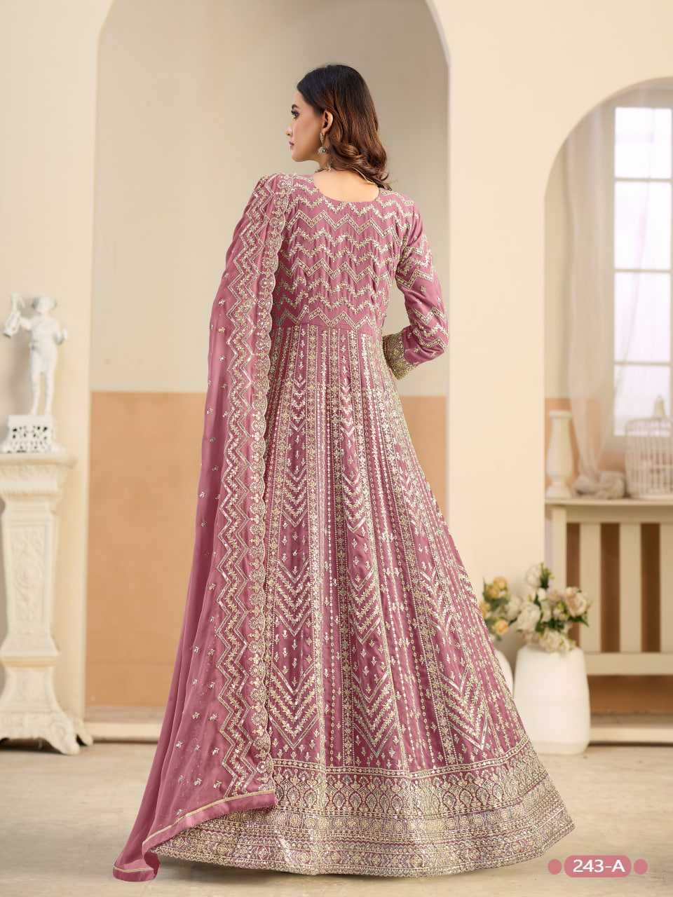 Naarira Faux Georgette Georgette Gown
