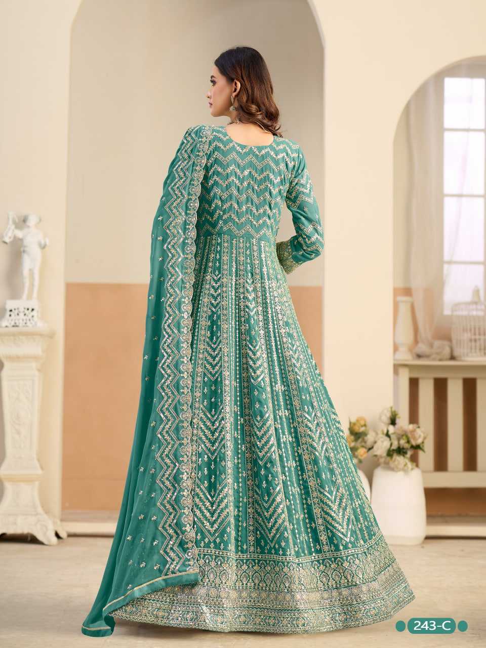 Naarira Faux Georgette Georgette Gown