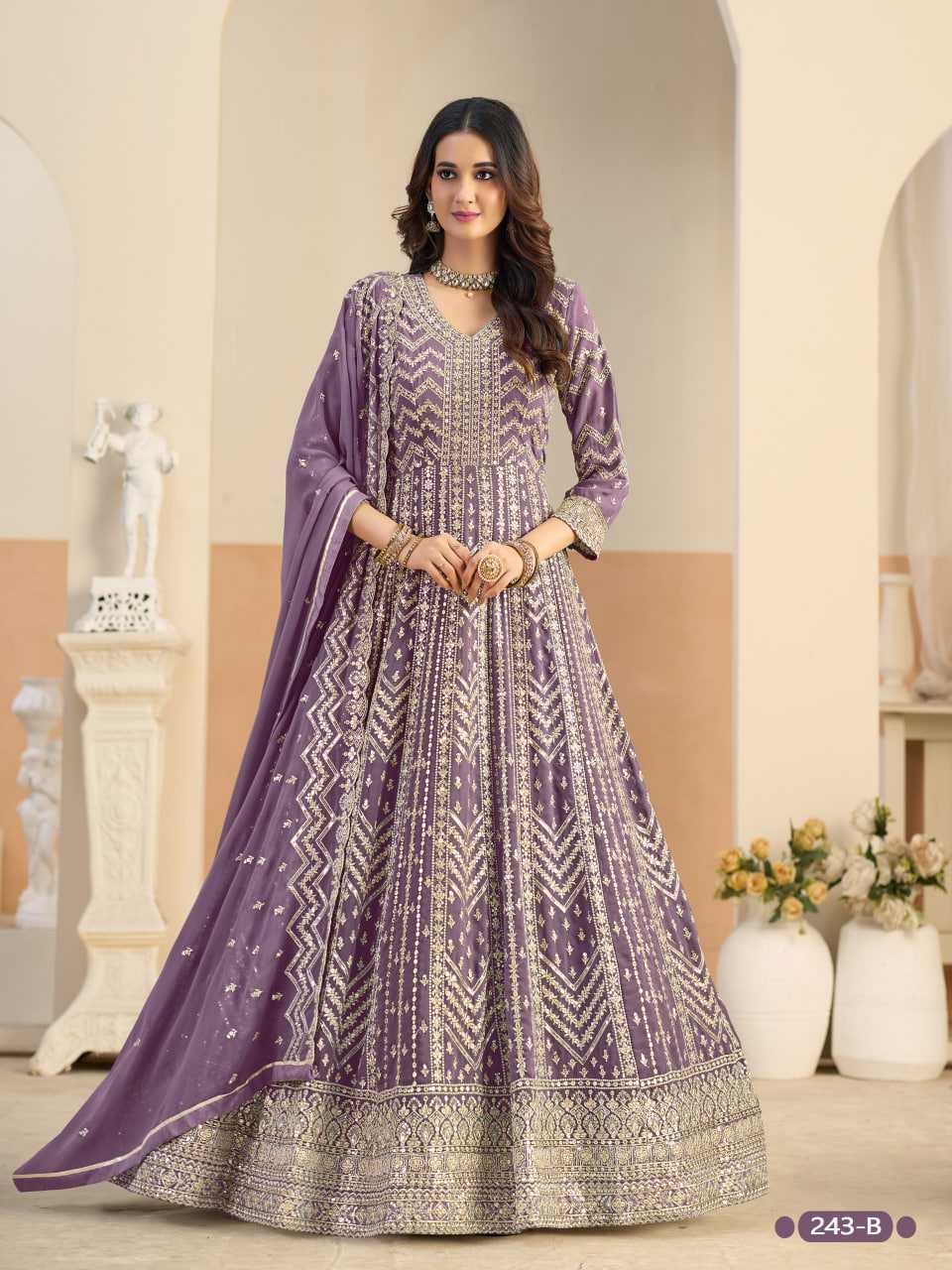 Naarira Faux Georgette Georgette Gown