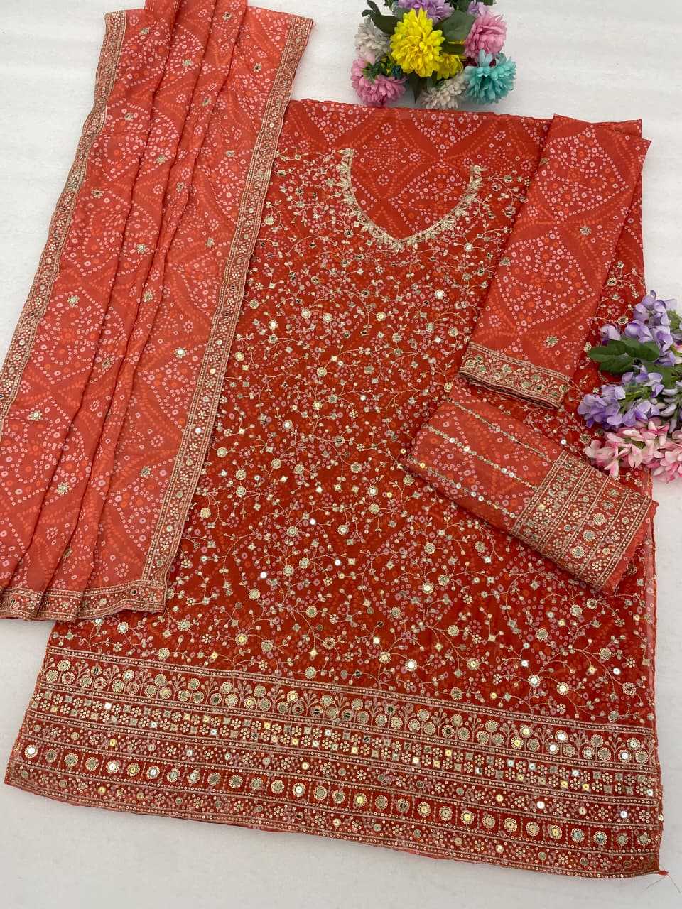 Naarira Faux Georgette Unstitched Wedding Suits