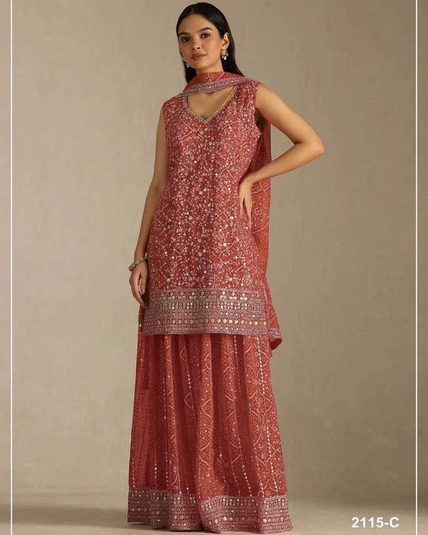 Naarira Faux Georgette Unstitched Wedding Suits - alternate view