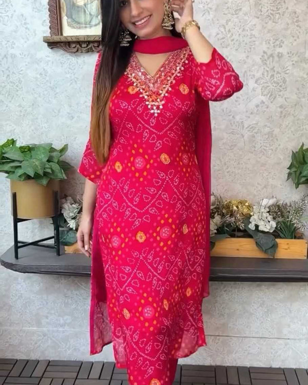 Naarira V Neck Jaipuri Cotton Kurti