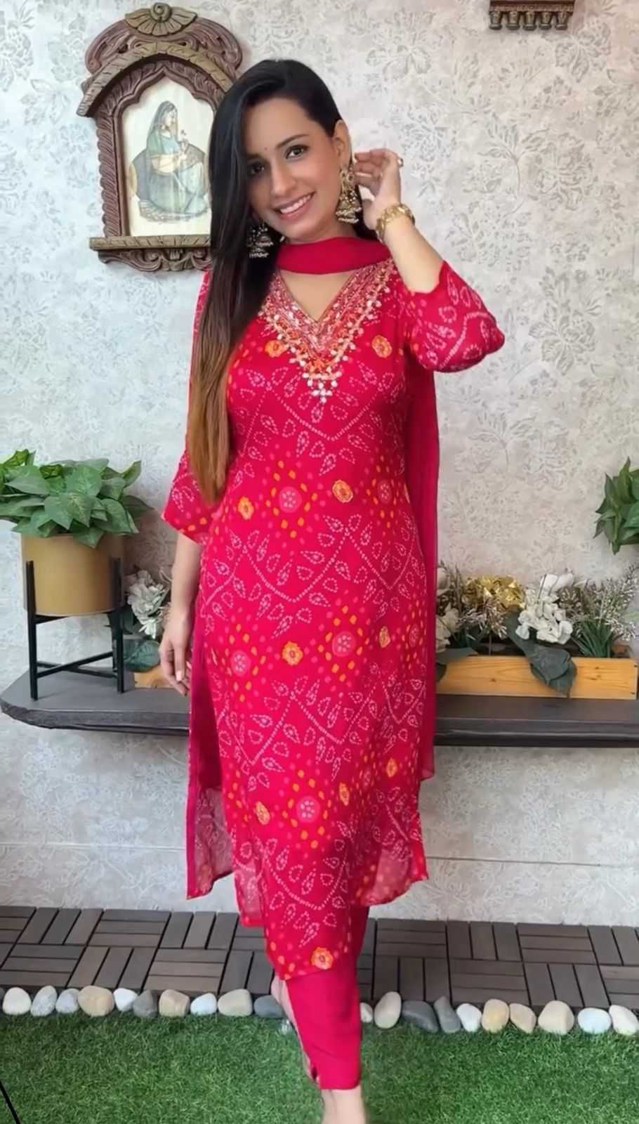 Naarira V Neck Jaipuri Cotton Kurti