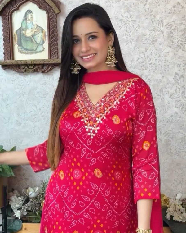 Naarira V Neck Jaipuri Cotton Kurti - alternate view