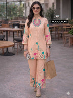 Naarira Anvitha Heavy Rayon Slub Printed Co-ord Set