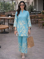Naarira Anvitha Heavy Rayon Slub Printed Co-ord Set