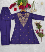 Naarira Kalindi Premium Silk Crepe Embroidered Co-ord Set