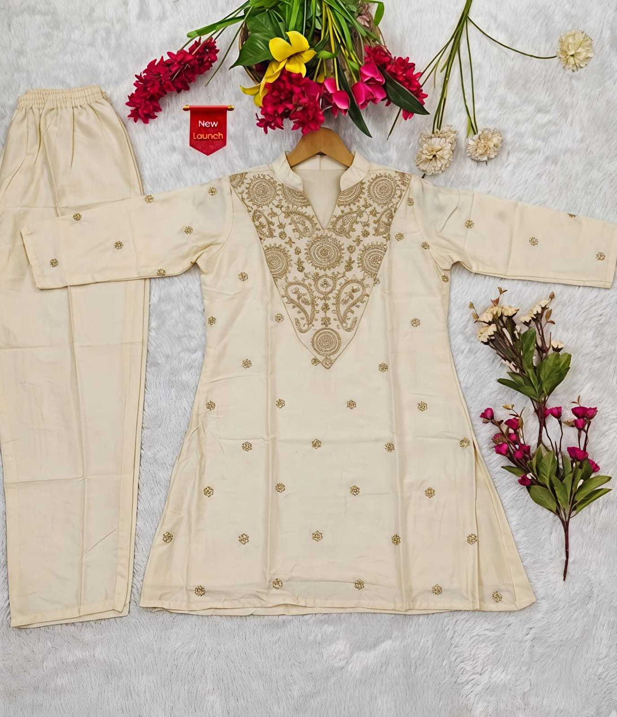 Naarira Kalindi Premium Silk Crepe Embroidered Co-ord Set