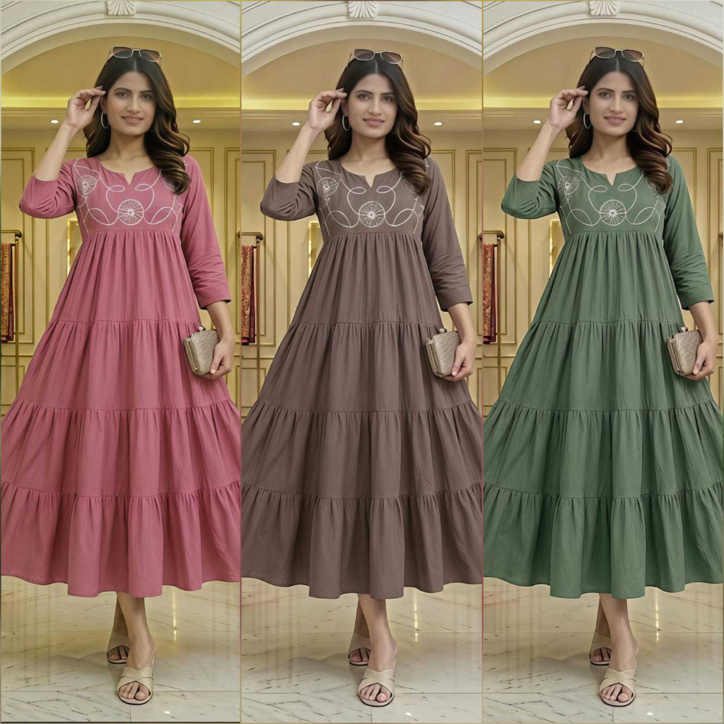 Naarira KESH536 Oviya Cotton Embroidery Gowns
