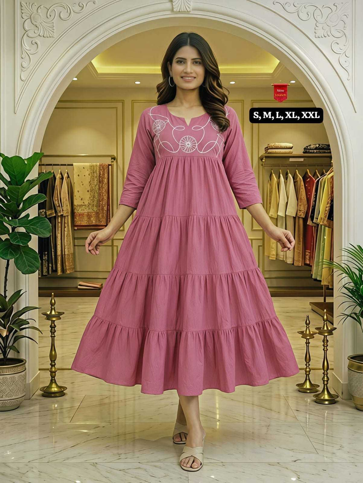 Naarira KESH536 Oviya Cotton Embroidery Gowns