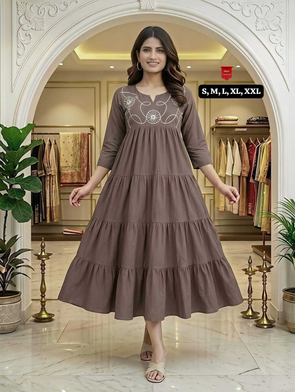 Naarira KESH536 Oviya Cotton Embroidery Gowns