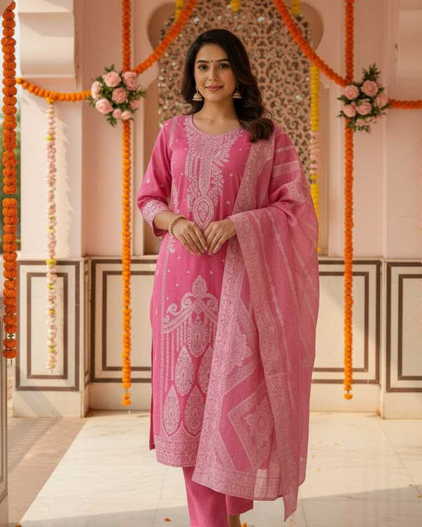 Naarira Pure Cotton Jacquard Suit