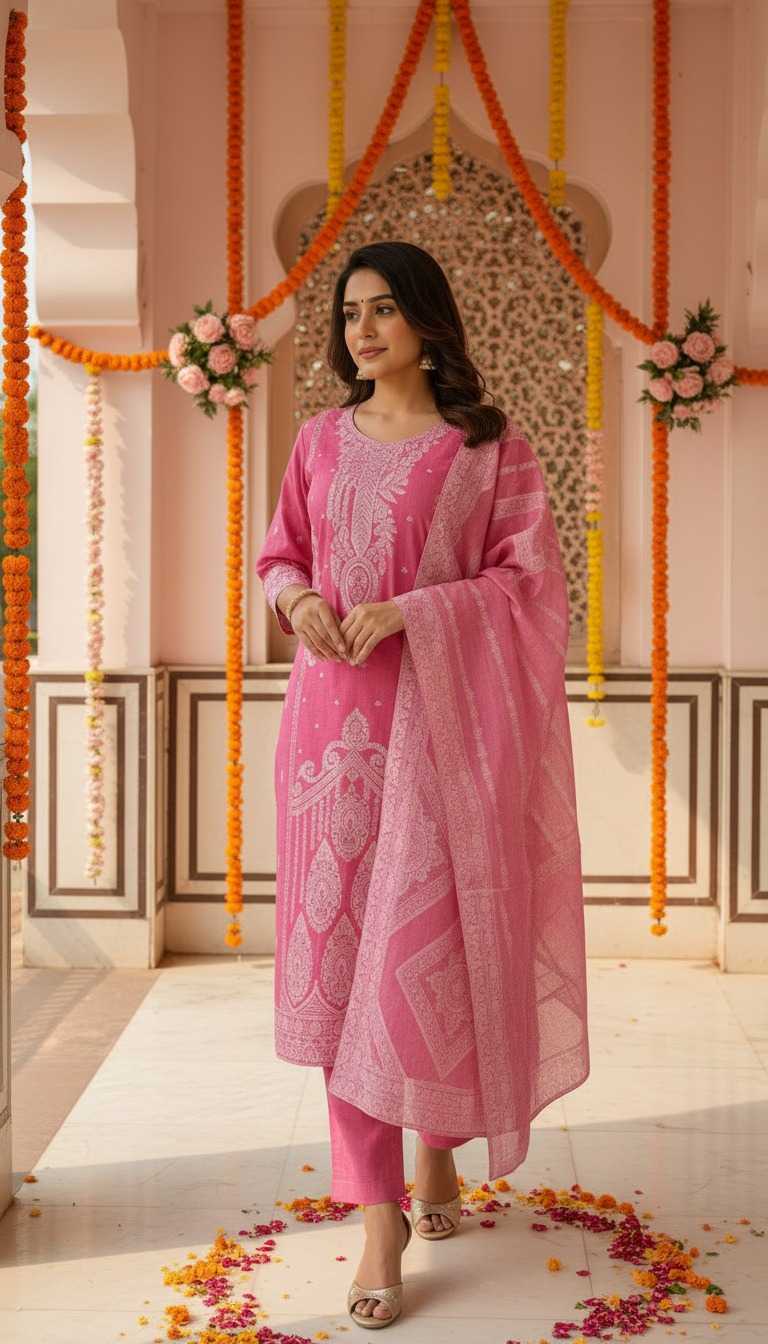 Naarira Pure Cotton Jacquard Suit