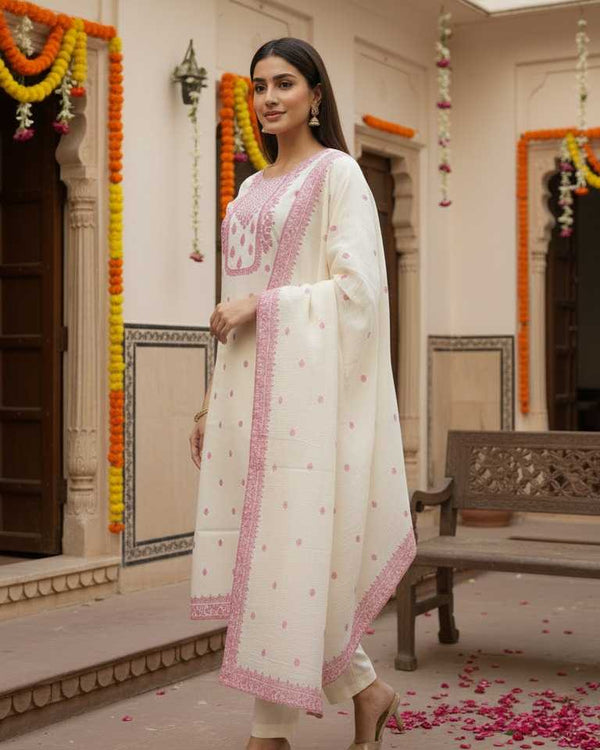 Naarira Jacquard Work Cotton Kurtis