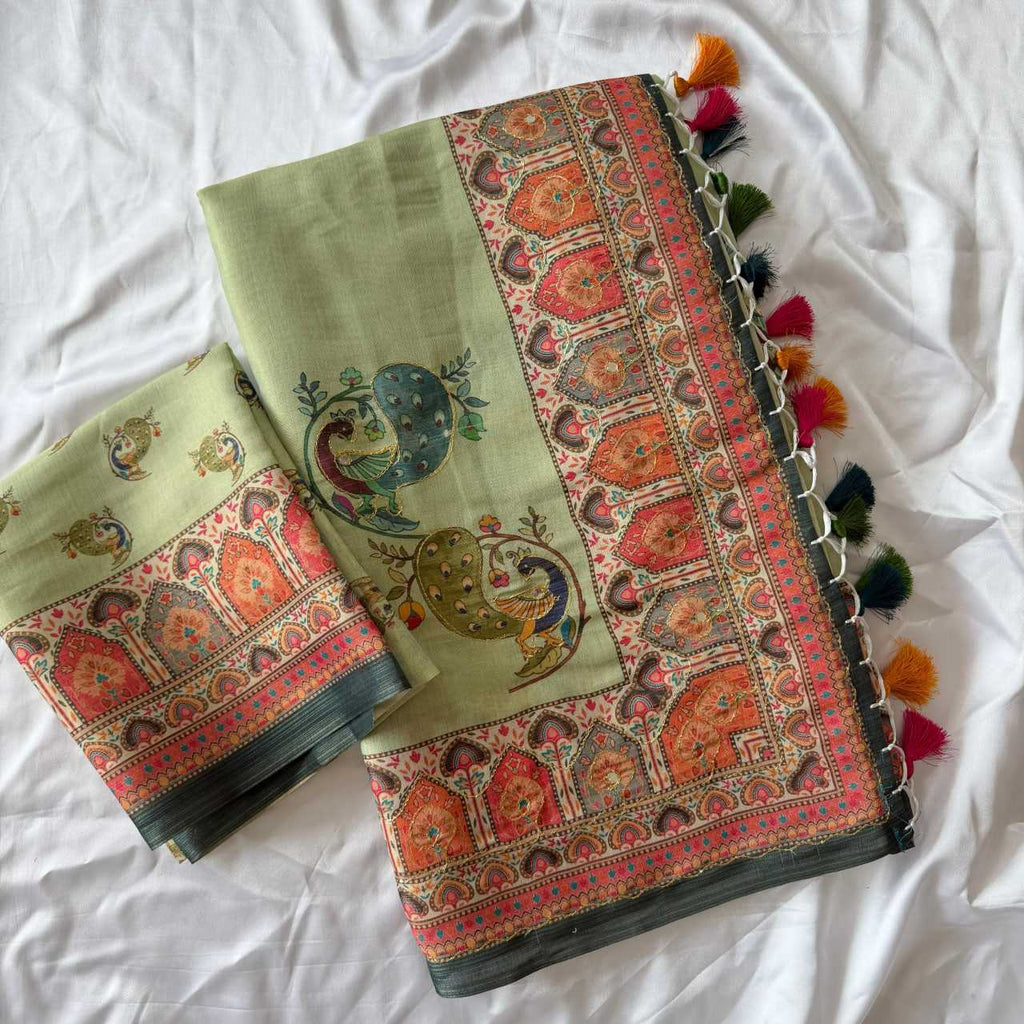 Naarira Zari Silk Embroidered Saree for Women