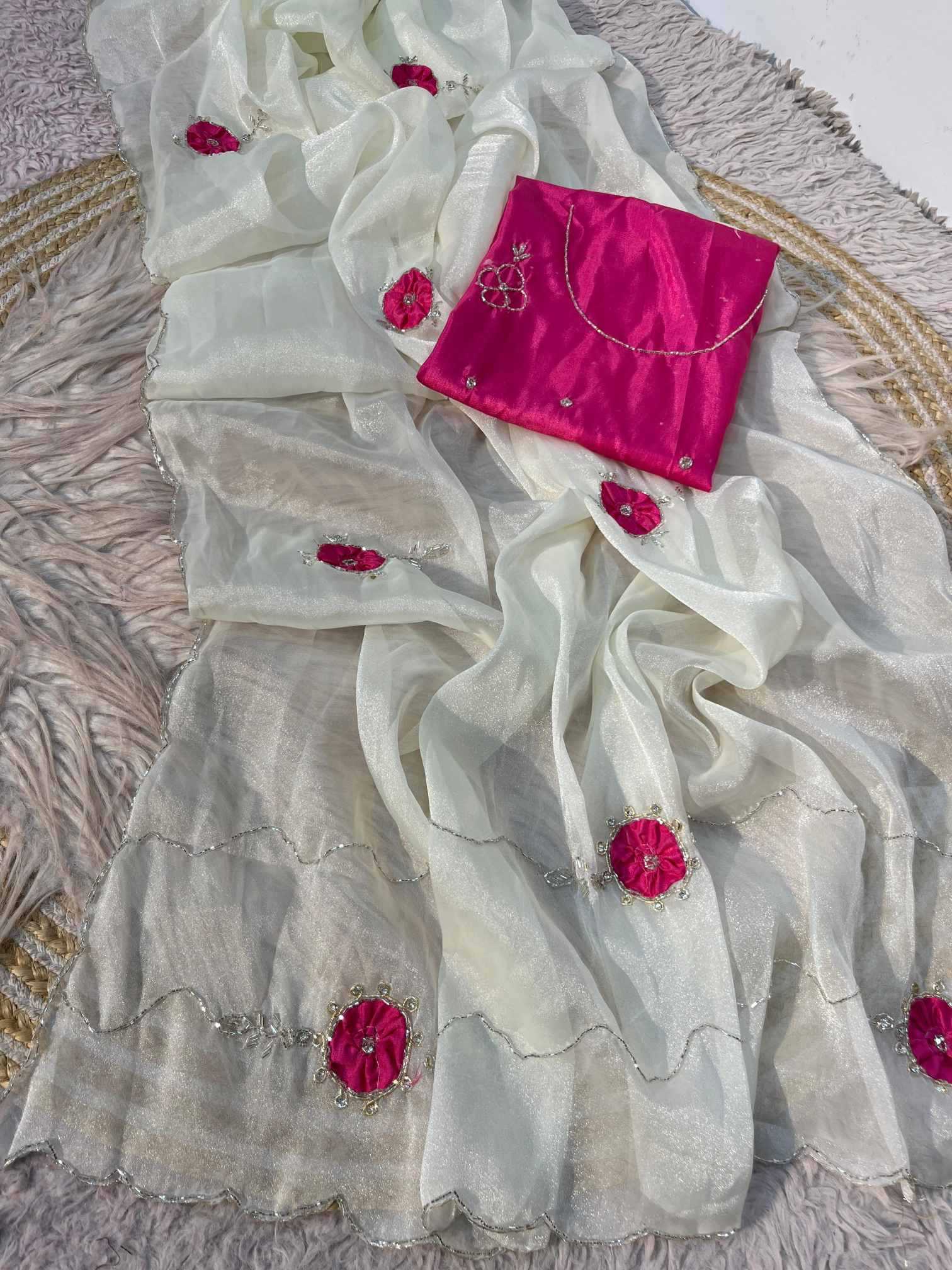 Naarira Dull Moss Designer Sarees