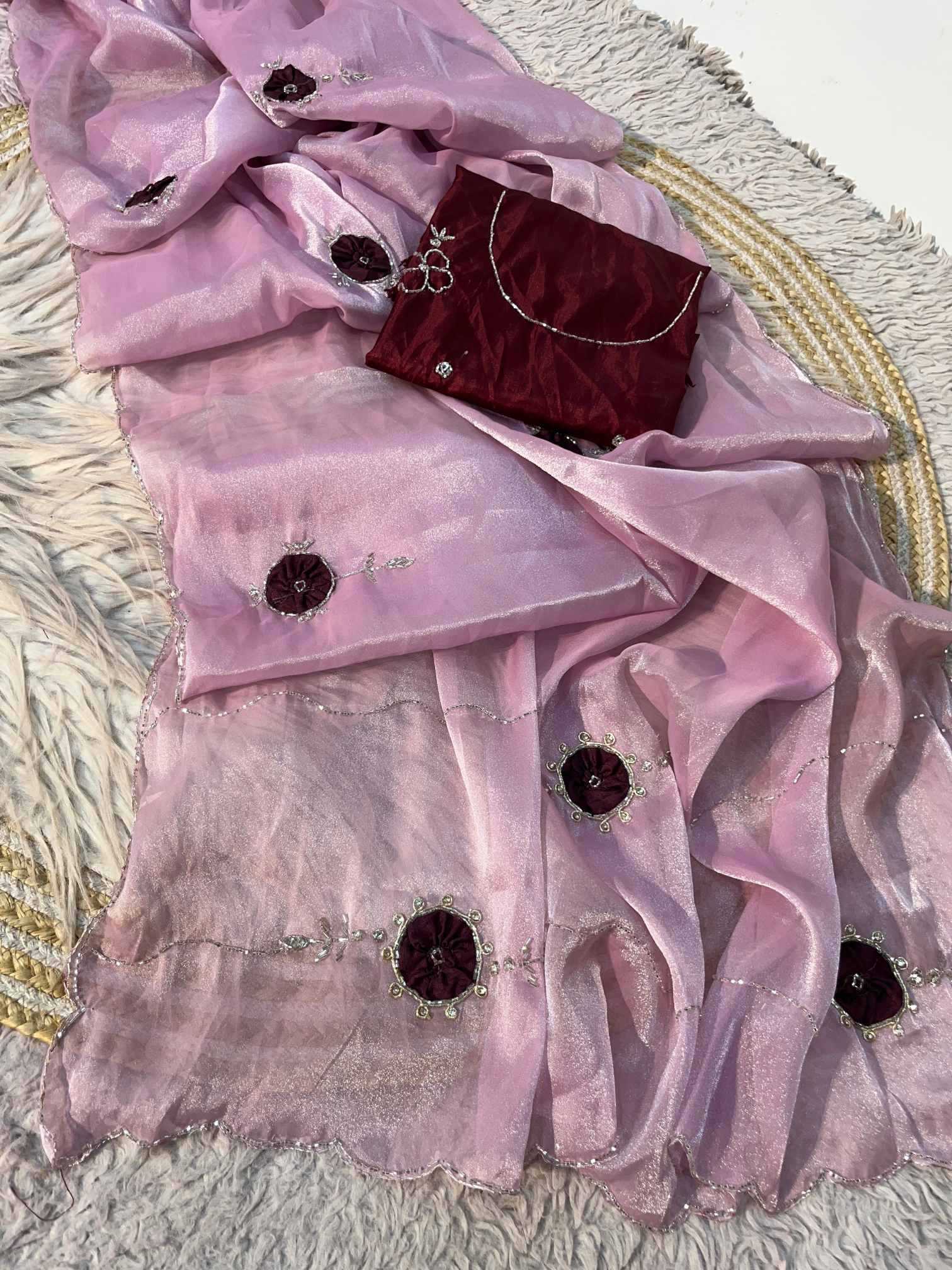 Naarira Dull Moss Designer Sarees