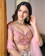 Naarira Chinon Silk Silk Lehenga