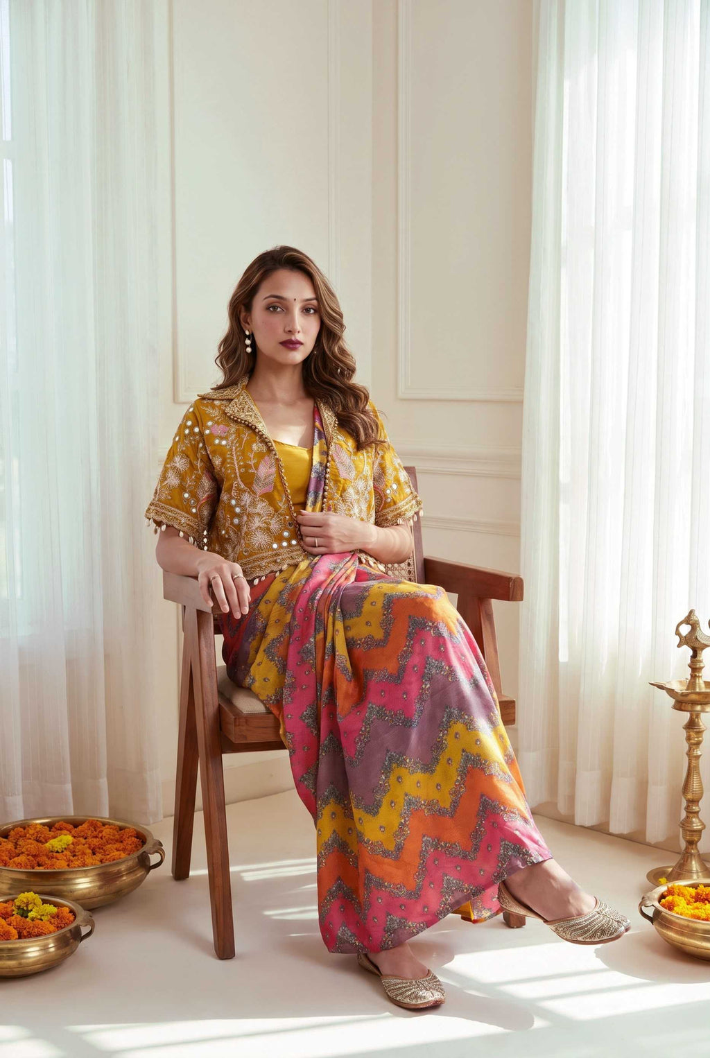 Naarira KESH558 88 Chinon Silk Ready To Wear Sarees