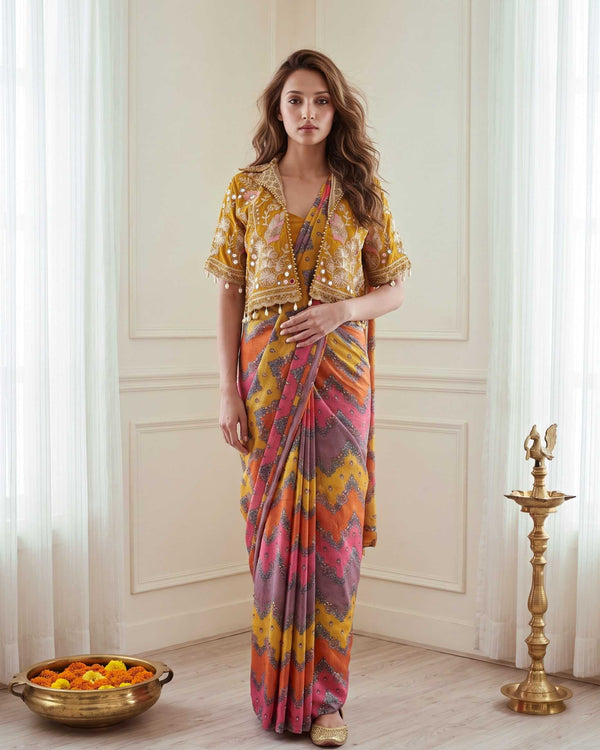 Naarira KESH558 88 Chinon Silk Ready To Wear Sarees
