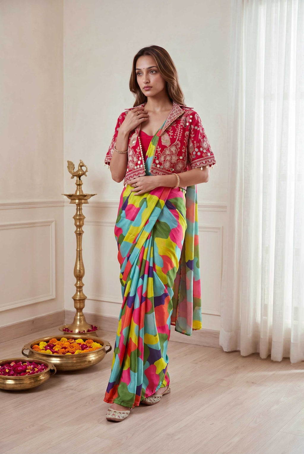 Naarira KESH558 88 Chinon Silk Ready To Wear Sarees