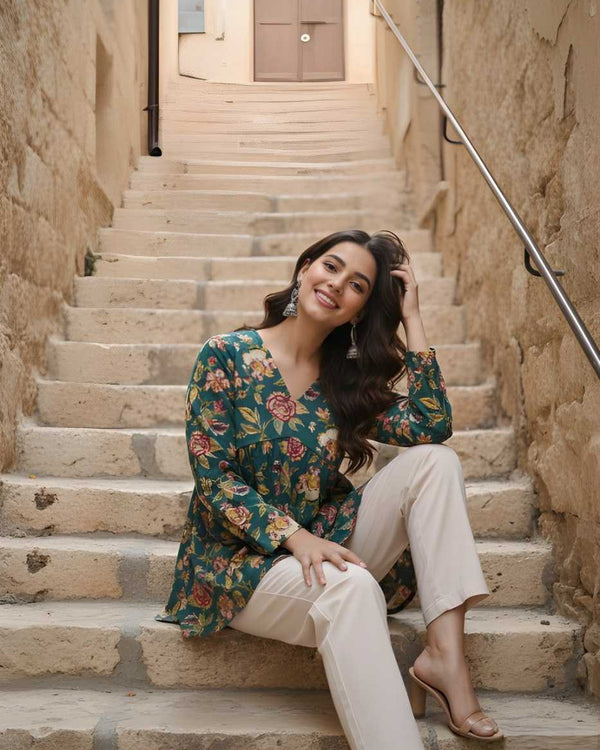 Naarira Cotton Designer Kurtis - alternate view