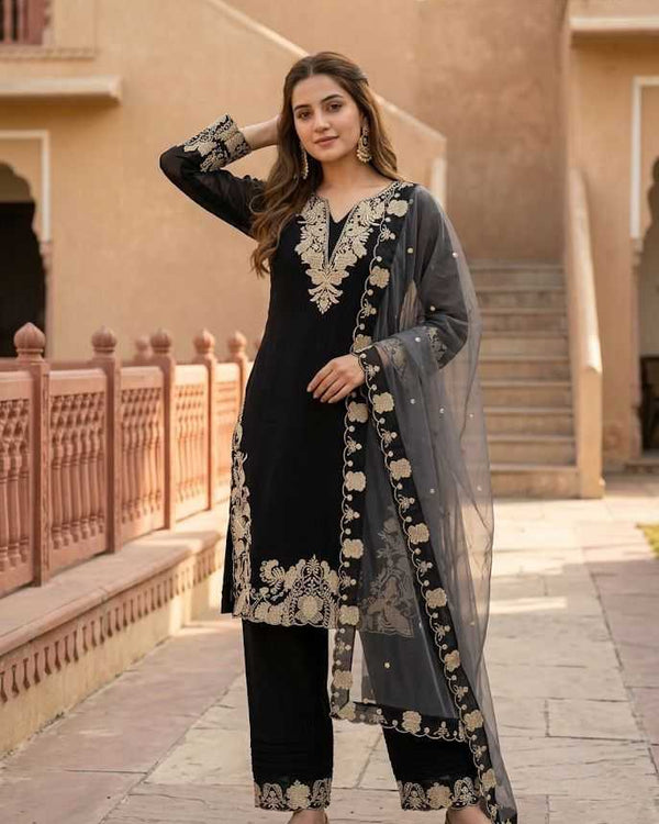 Naarira Faux Georgette Embroidery Suits