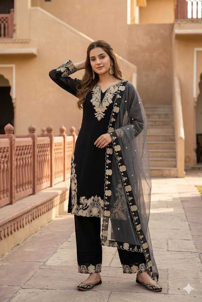 Naarira Faux Georgette Embroidery Suits