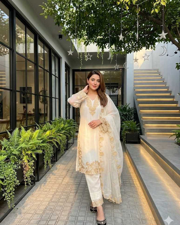 Naarira Faux Georgette Embroidery Suits - alternate view