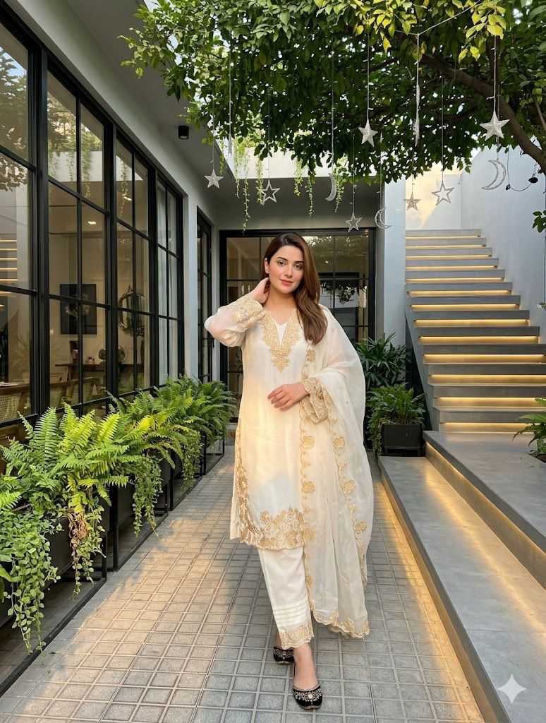 Naarira Faux Georgette Embroidery Suits