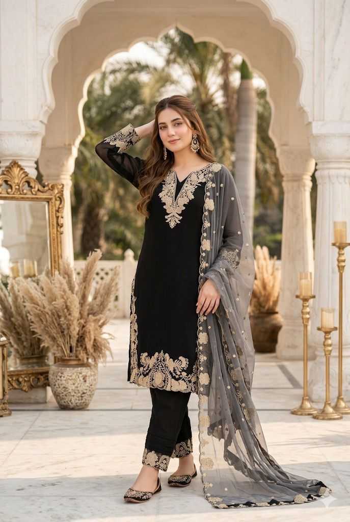 Naarira Faux Georgette Embroidery Suits