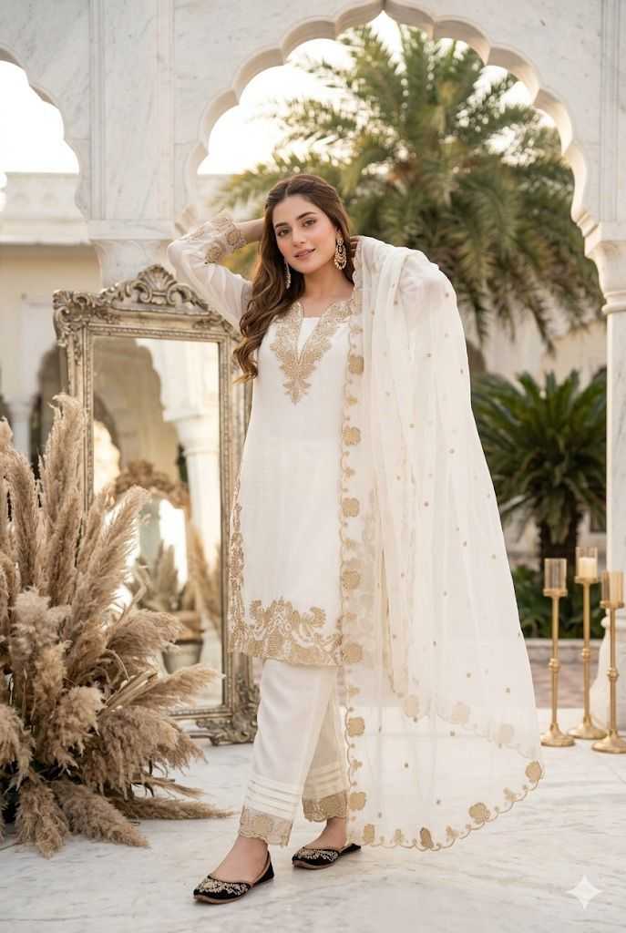 Naarira Faux Georgette Embroidery Suits