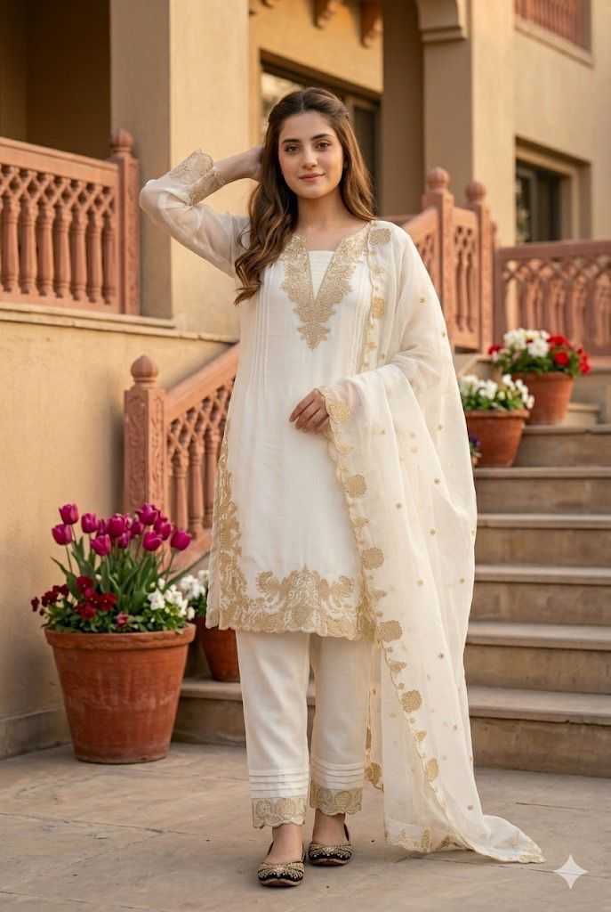 Naarira Faux Georgette Embroidery Suits