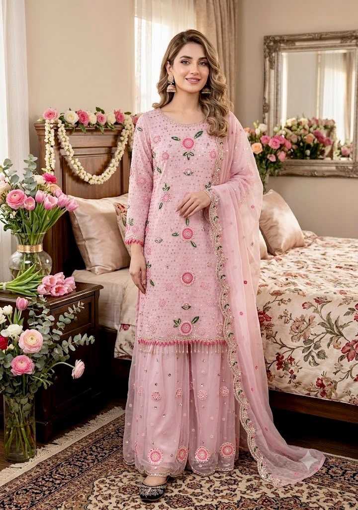 Naarira Faux Georgette Embroidered Suit
