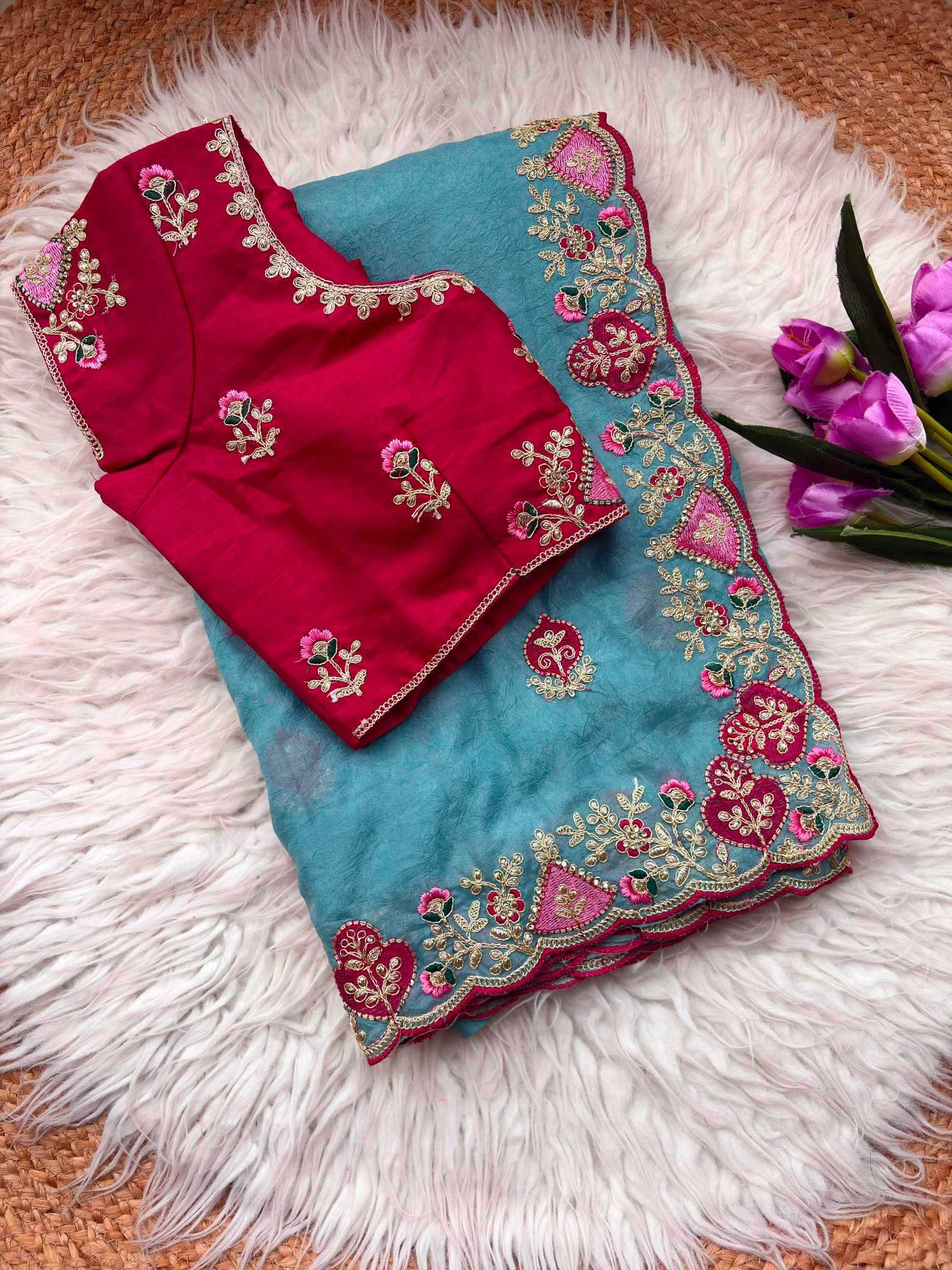 Naarira Arzoo Fancy Embroidered Sarees