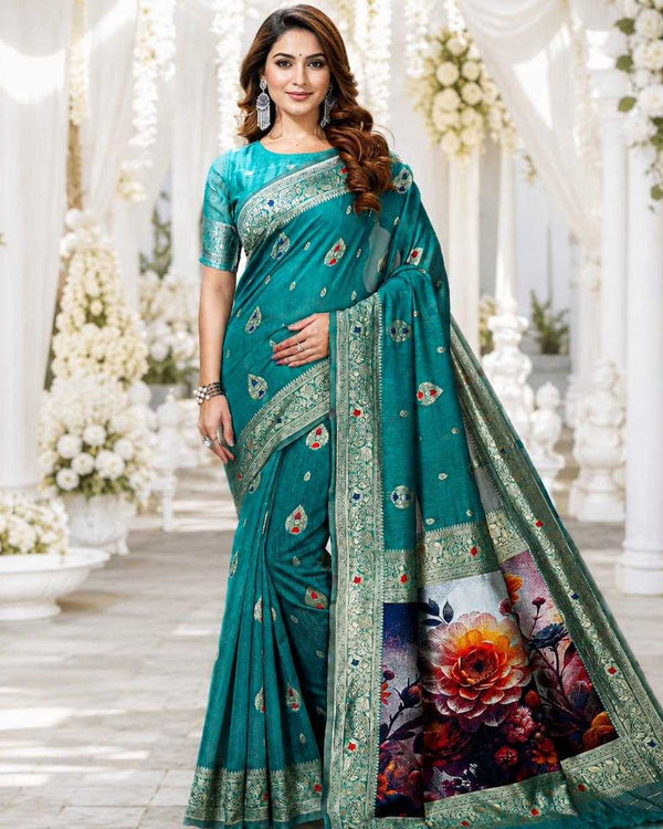 Naarira 3D Space Silk Saree for Women - alternate view