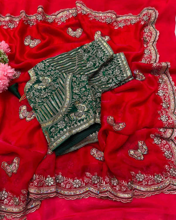 Naarira KESH600 Titali Satin Sequence Sarees - alternate view