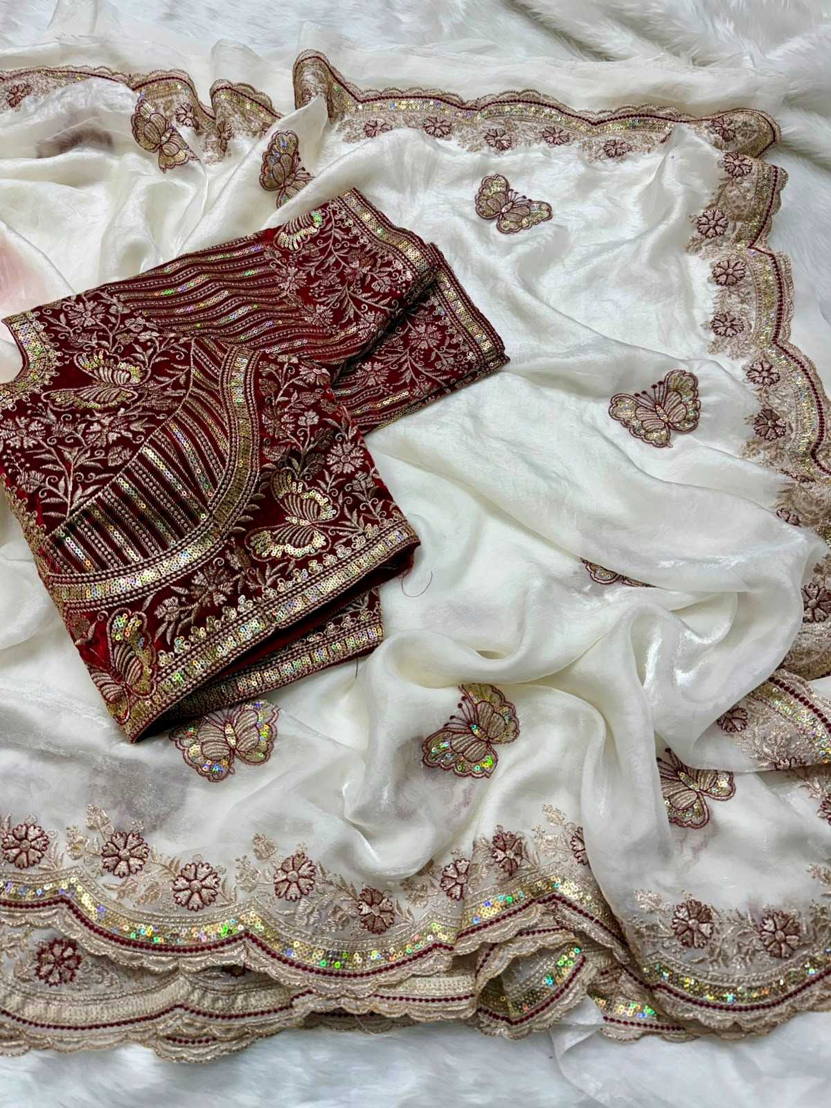 Naarira KESH600 Titali Satin Sequence Sarees