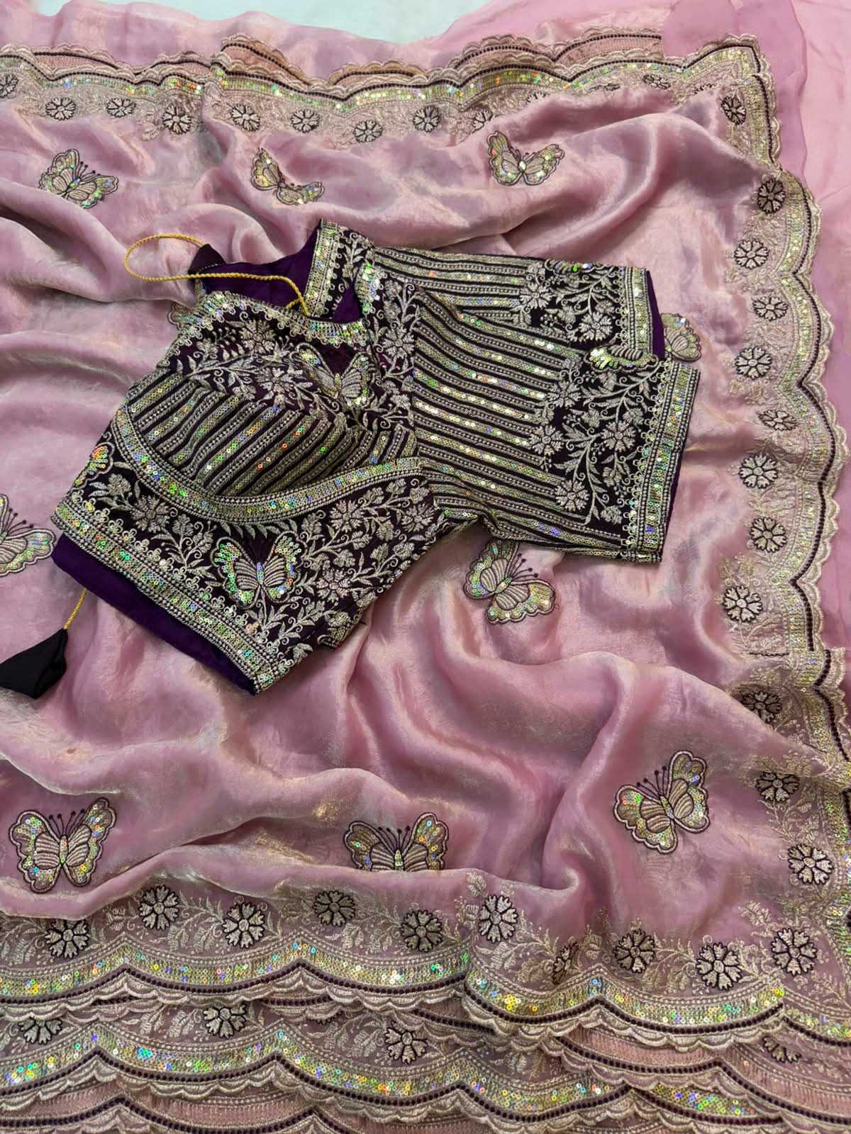 Naarira KESH600 Titali Satin Sequence Sarees