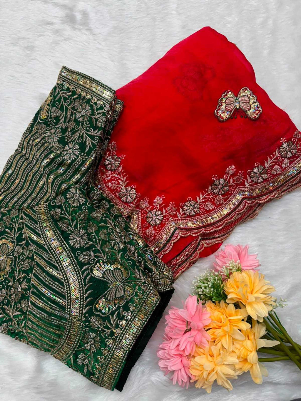 Naarira KESH600 Titali Satin Sequence Sarees