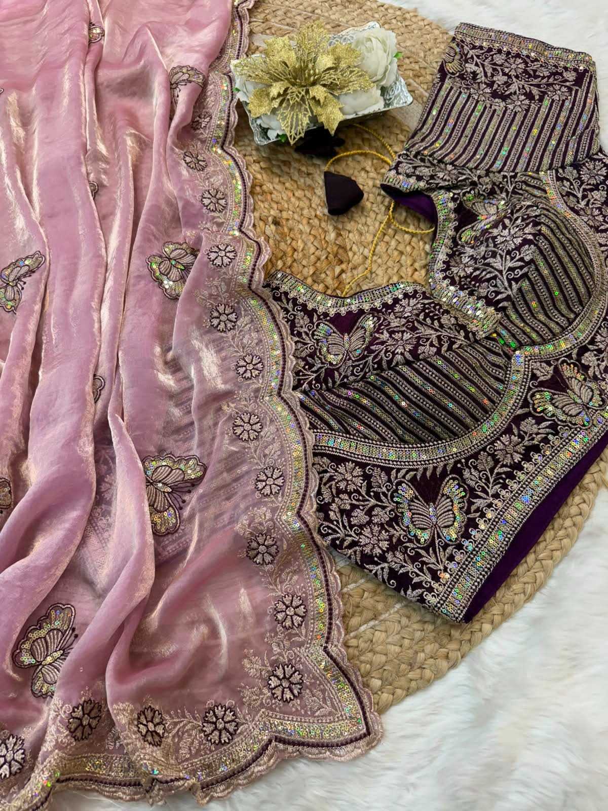 Naarira KESH600 Titali Satin Sequence Sarees