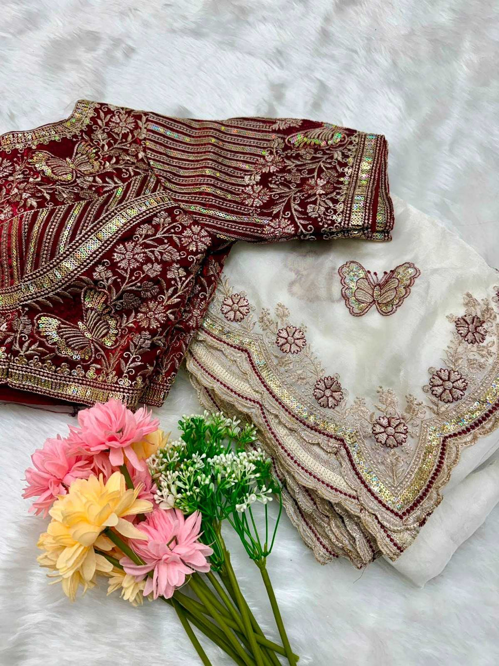 Naarira KESH600 Titali Satin Sequence Sarees