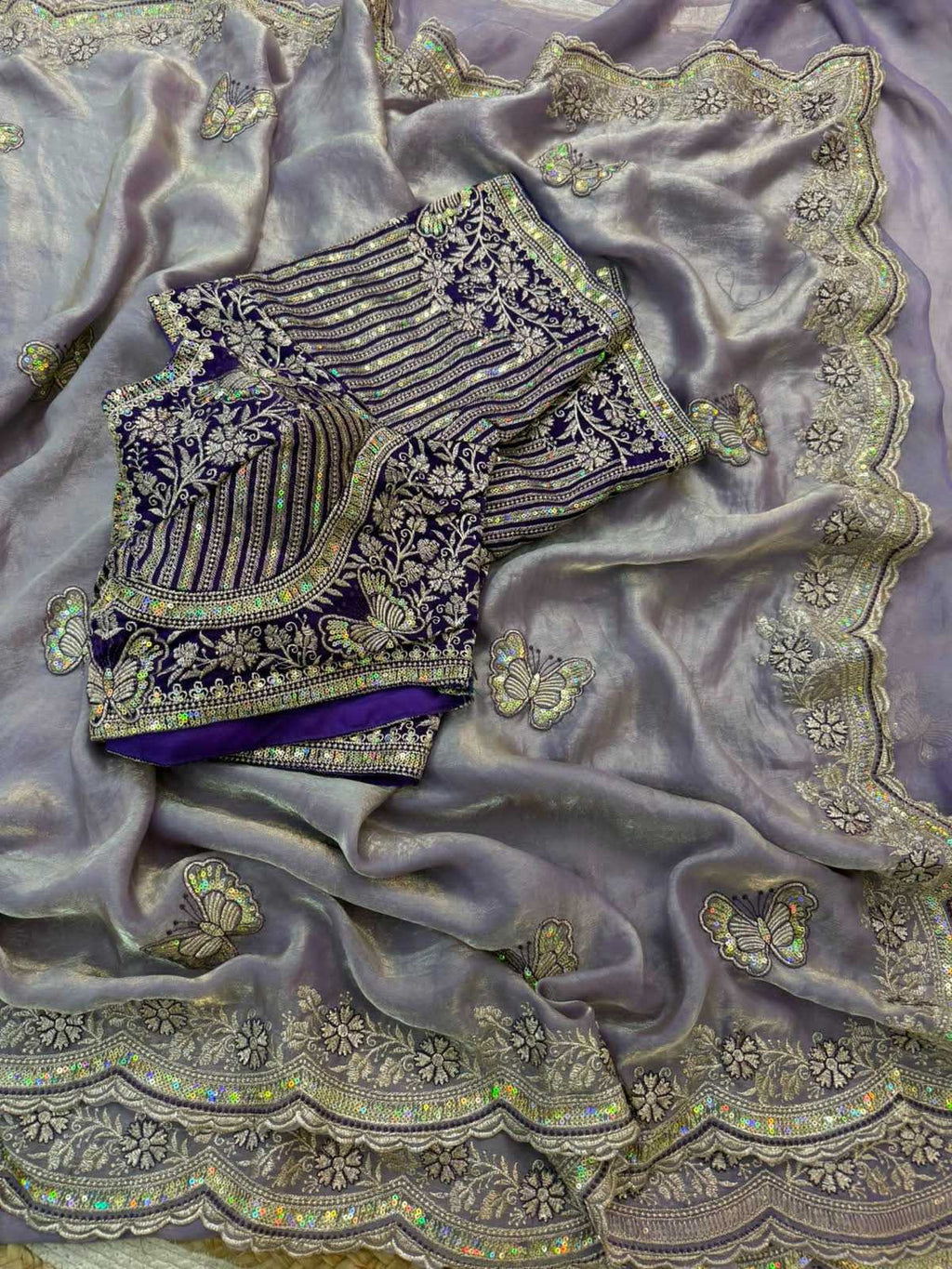Naarira KESH600 Titali Satin Sequence Sarees