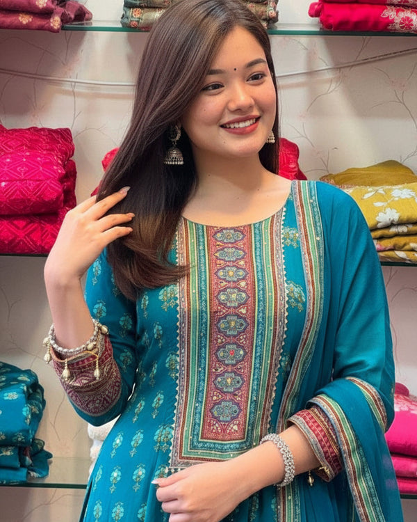 Naarira RAJASTHANI ANARKALI Chinon Anarkali Suits