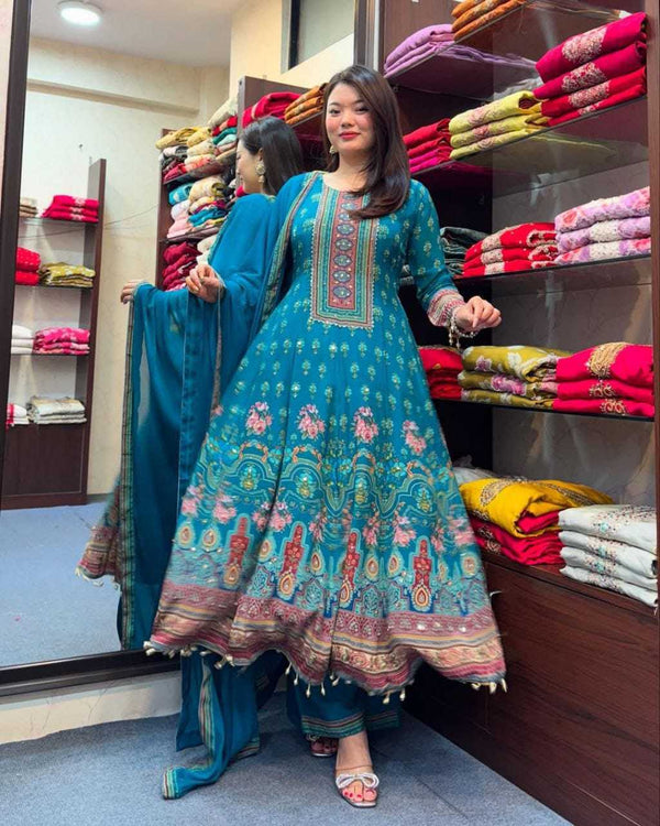 Naarira RAJASTHANI ANARKALI Chinon Anarkali Suits - alternate view