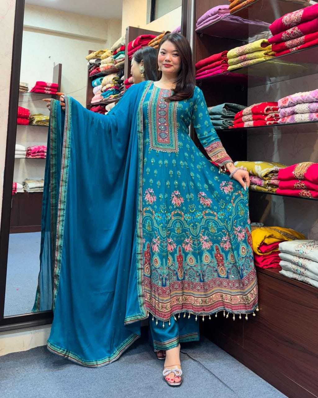 Naarira RAJASTHANI ANARKALI Chinon Anarkali Suits