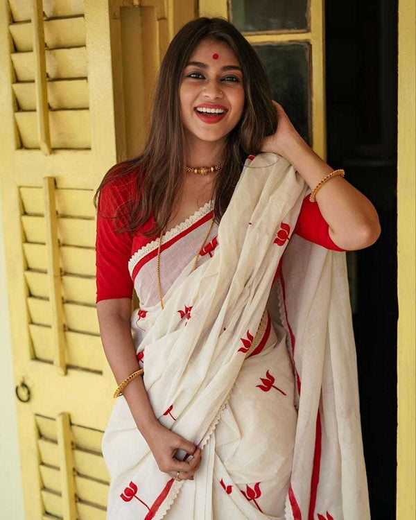 Naarira KESH605 601 Linen Printed Sarees