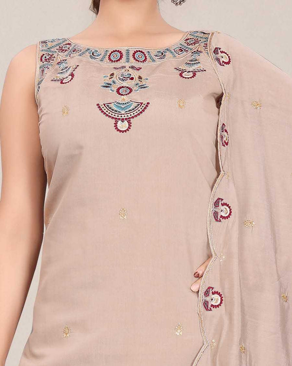 Naarira Plazzo Heavy Roman Silk Embroidery Suit - alternate view